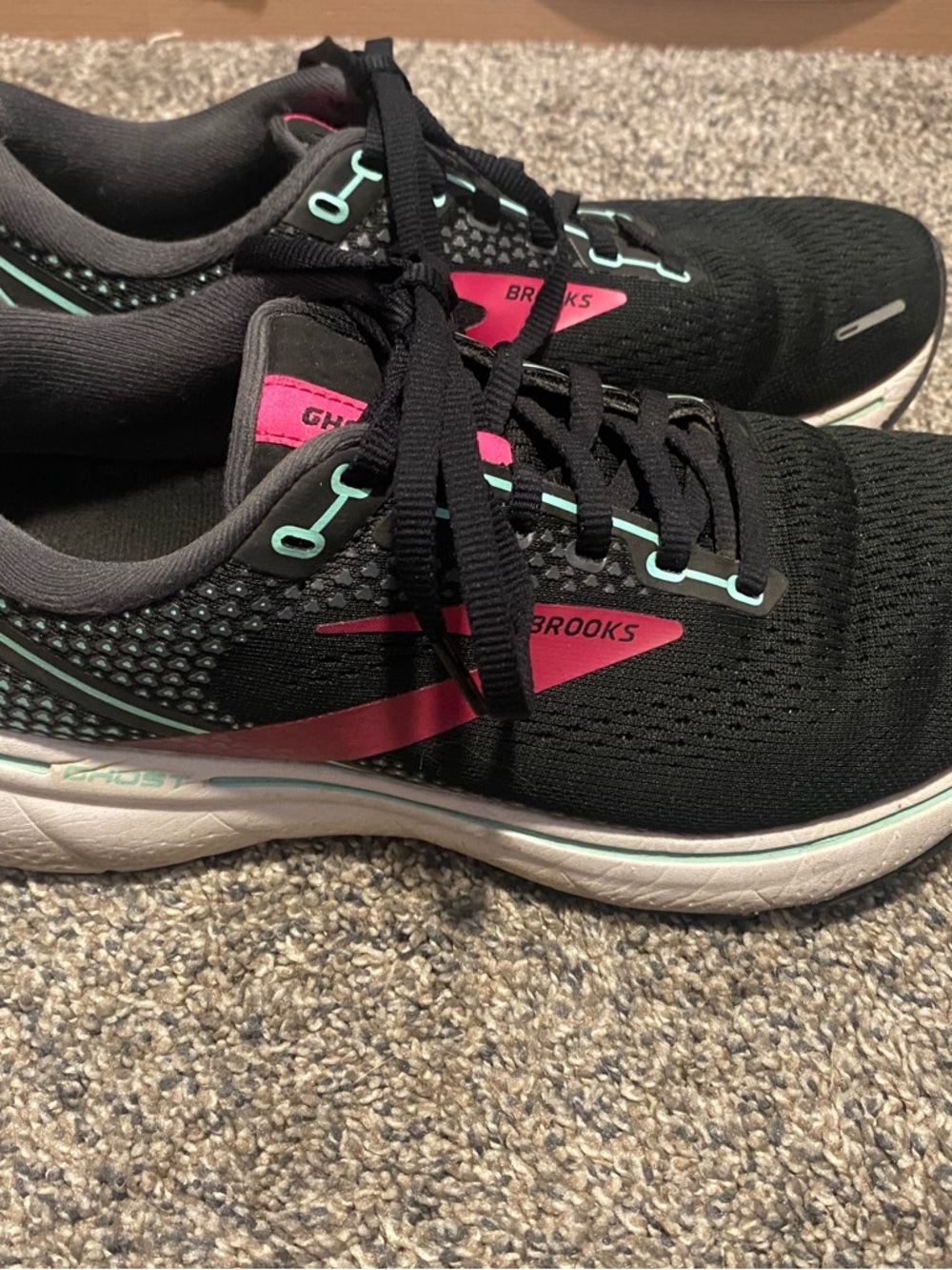 Brooks Women’s Black with Pink and Teal Accent Athletic Shoes